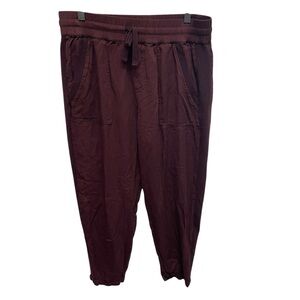 Splendid women’s joggers burgundy viscose pull on drawstring waist medium casual